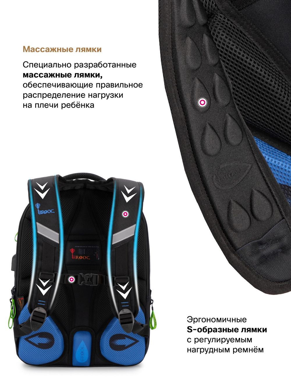 Рюкзак GROOC 14-063 + мешок + сумка-пенал