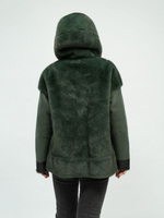 шуба дубленка искусственная женская зимняя с капюшоном экомех