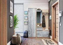 Тумба с зеркалом "Трио" (пикар/бетон пайн темный), ЛДСП, Велес