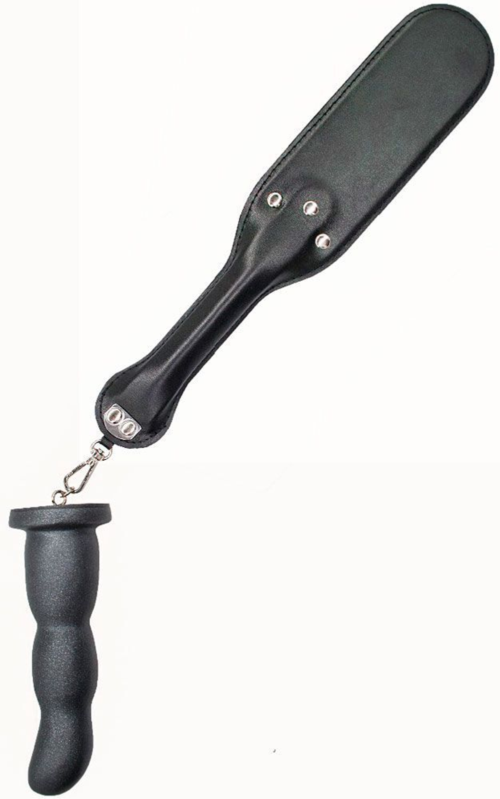 Классическая шлёпалка с анальным плагом (Цвет: черный)