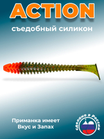 Силиконовая приманка ACTION 3,0"(8шт) 75мм, цвет 034 Red Head