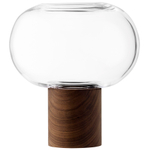 Ваза oblate, 21,5 см, прозрачная/орех