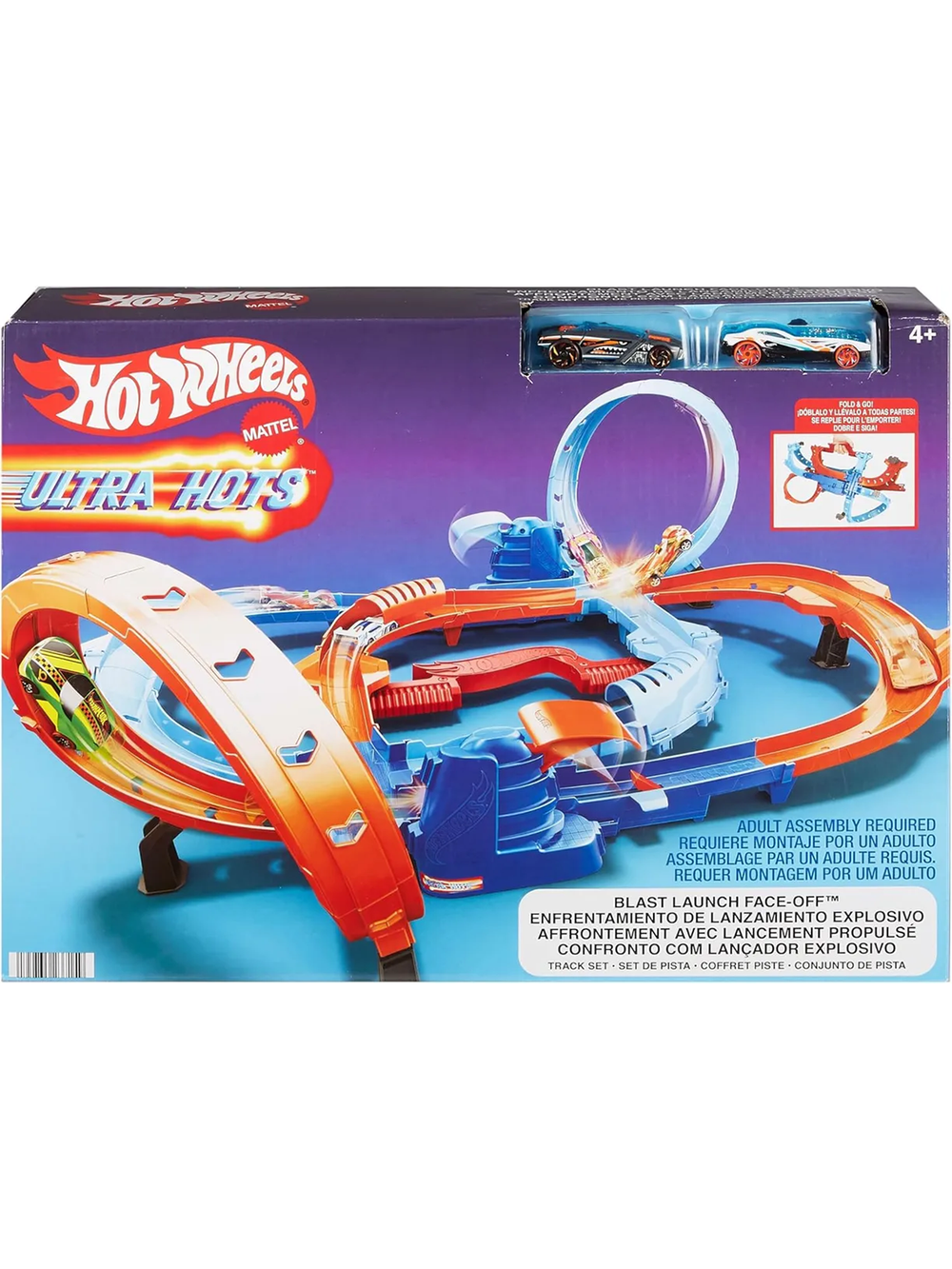 Hot Wheels HXR71 Взрывной запуск, трасса с ускорителем для трюков, машинки Hot Wheels, оригинал Mattel