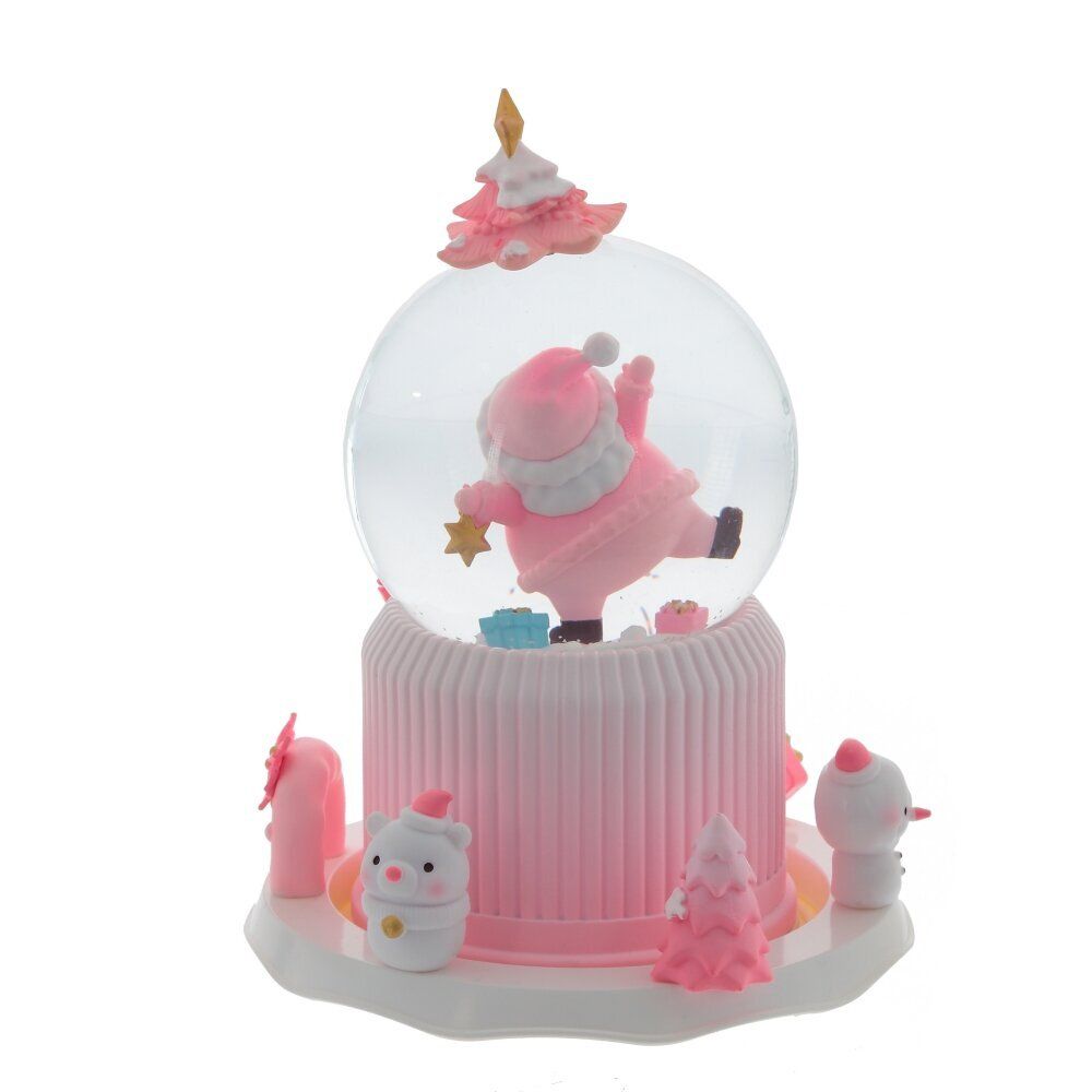 GAEM Фигурка декор "Дед Мороз" в стекл шаре (муз, подсвет, вьюга, движ, 3xAAA н/п), D10, L15 W15 H21 см