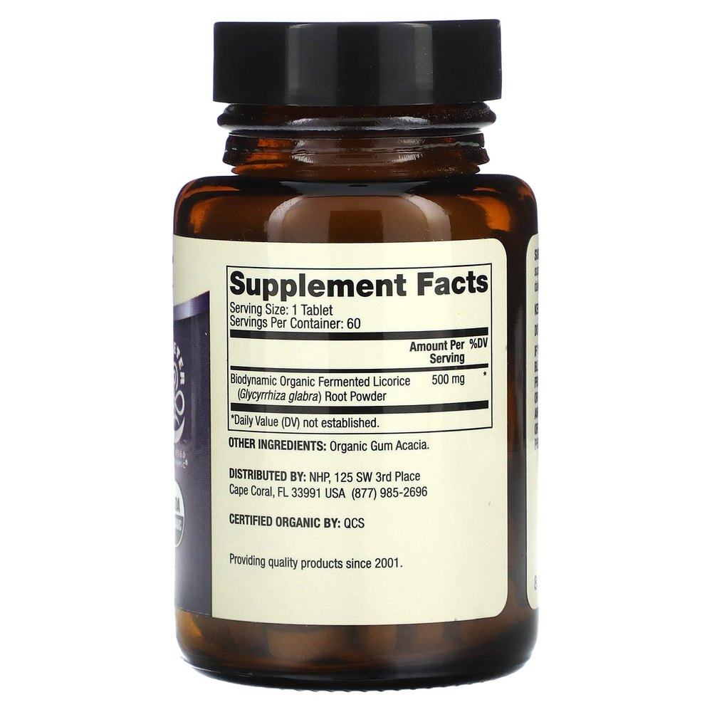 Dr. Mercola, Biodynamic®, органическая ферментированная жевательная солодка, 500 мг, 60 таблеток