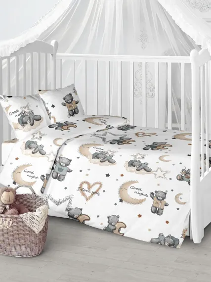 Комплект постельного белья Lemony kids Teddy bear Белый 3 предмета