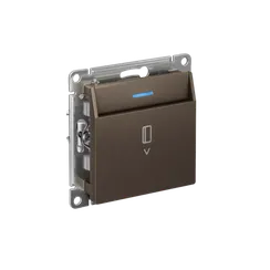 Выключатель карточный AtlasDesign 10А с подсветкой без задержки отключения механизм мокко SE ATN000614