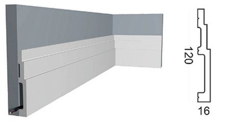 Карниз Контур под покраску, 120x16 мм