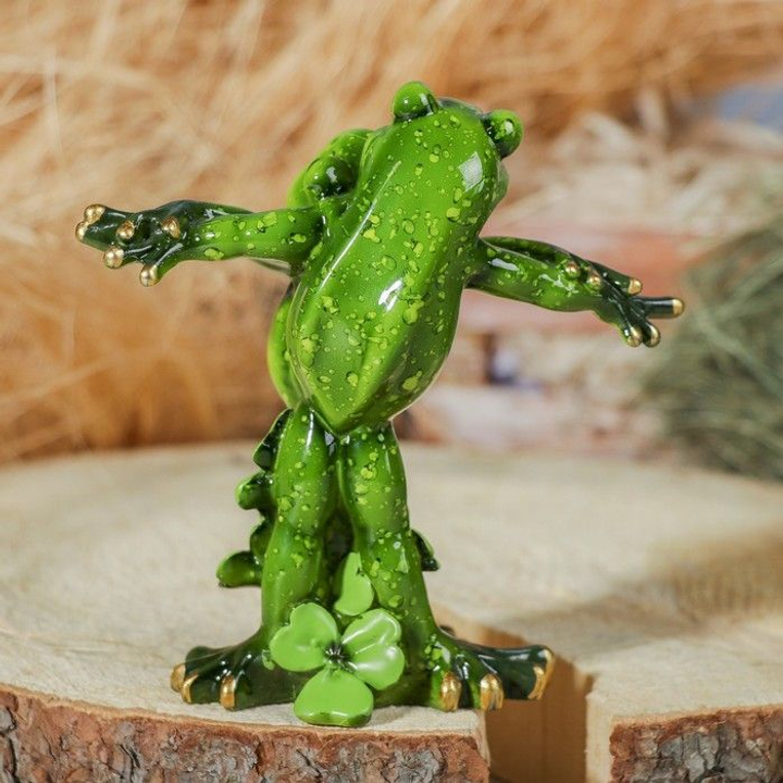 Статуэтка 2 лягушки титаник с клевером 13 см