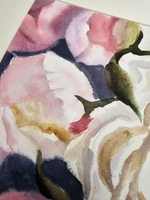 Картина авторская акварельная в паспарту 40х50 см на стену для интерьера "Белый пион"