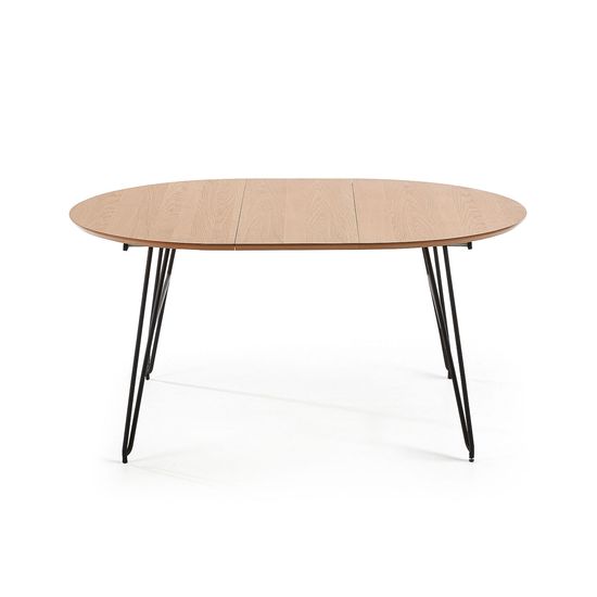 Стол Novaks 120 (200) х120 черный, шпон дерева Испания 