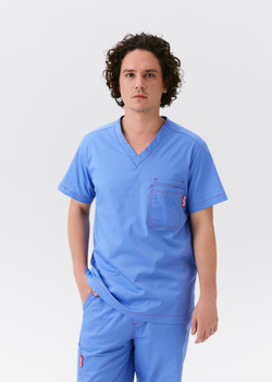 Топ медицинский мужской Гекай, эйр блю хлопок