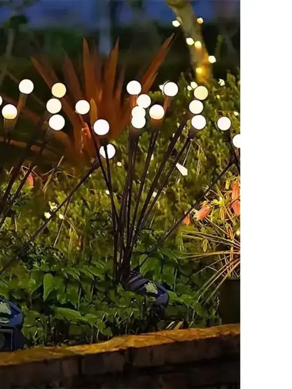 Светильник садовый уличный, светлячок, 2х10 ламп, на солнечных батареях