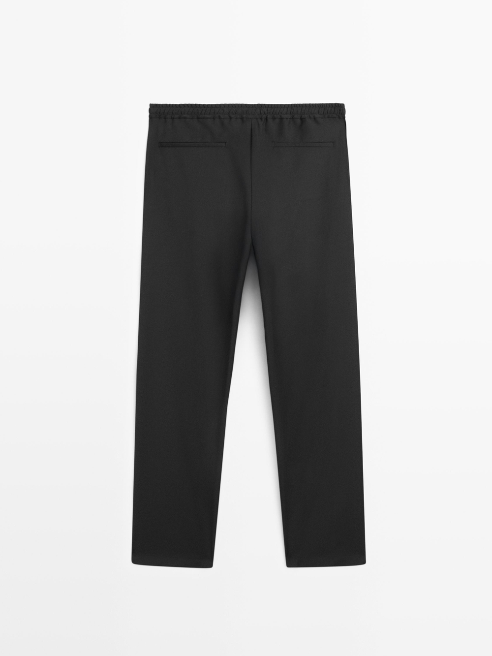 Massimo Dutti Шерстяные брюки свободного кроя, черный