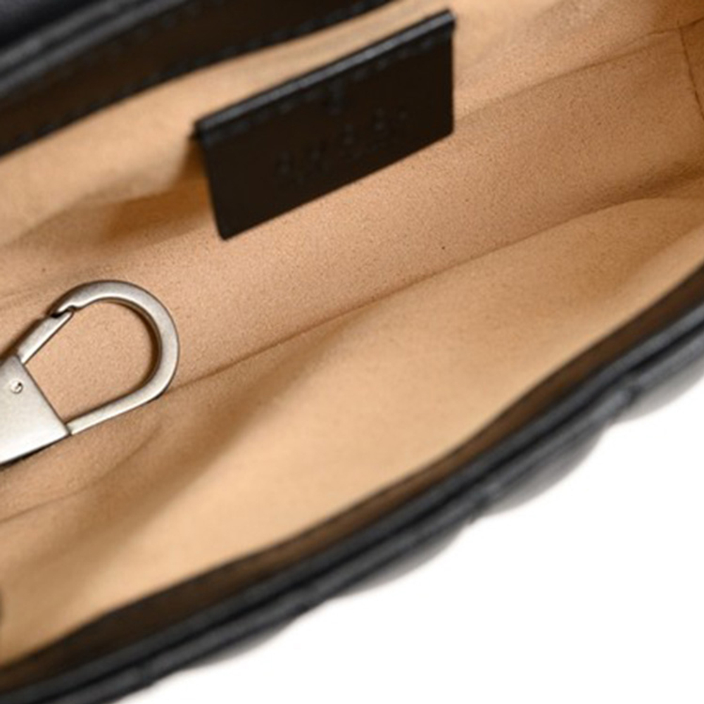 GUCCI GG Marmont Quilted Leather Shoulder Bag, Crossbody Bag Extra Mini Women"s Black