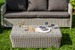 "Гляссе" лаунж-зона из искусственного ротанга, цвет бежевый