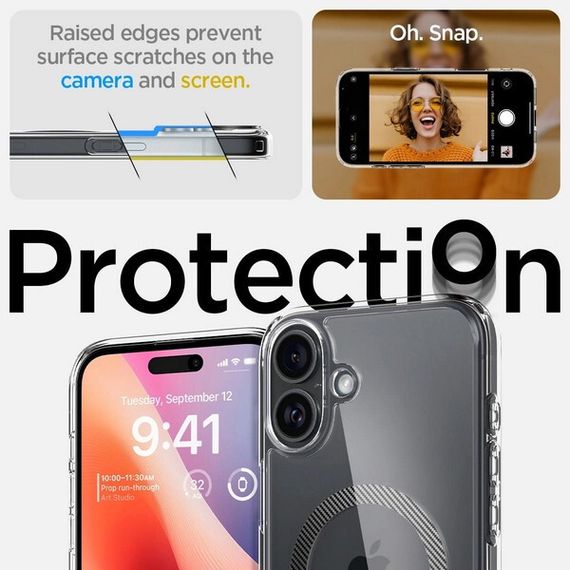 Чехол Spigen Ultra Hybrid для iPhone 16 (ACS08207) Carbon Fiber