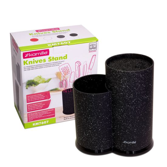 Подставка для ножей и кухонных принадлежностей двойная 22 см. Kamille KM 7607