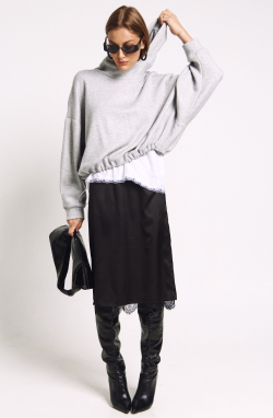 Худи со стойкой 1245 серый