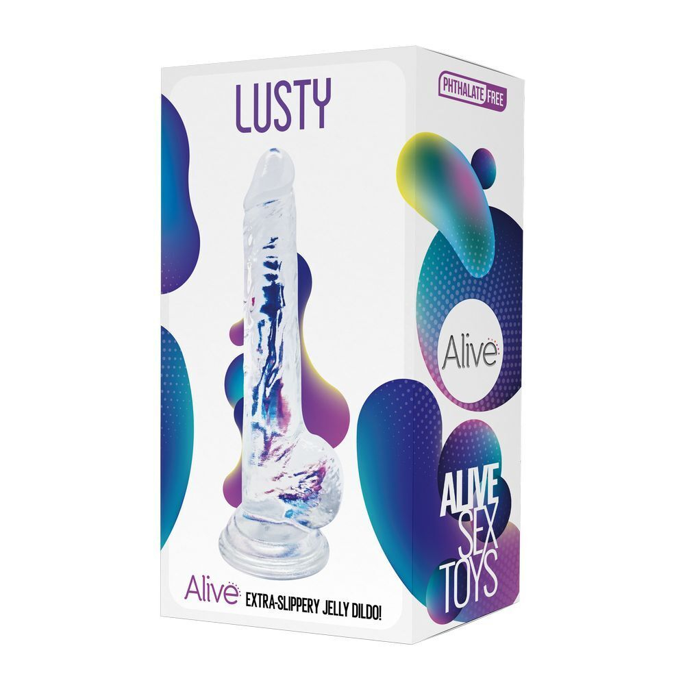 Прозрачный фаллоимитатор на присоске Lusty Jelly Dildo - 18 см. (Цвет: прозрачный)