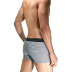 Хлопковые трусы-боксеры в тонкую полоску (Размер: XXL) (Цвет: белый с черным)