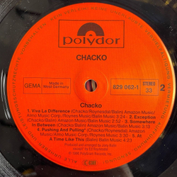 Винтажная виниловая пластинка LP Chacko (Germany 1986)
