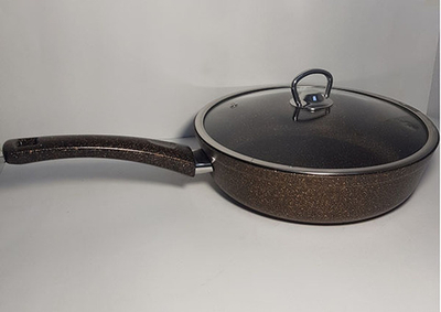 Сковорода Маруся а/п литая 24см.с индукц.дном стек.крышка