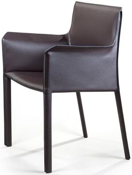 Стул с подлокотниками Barrie, кожа коричневый