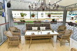 "Гляссе" диван трехместный из искусственного ротанга, цвет соломенный