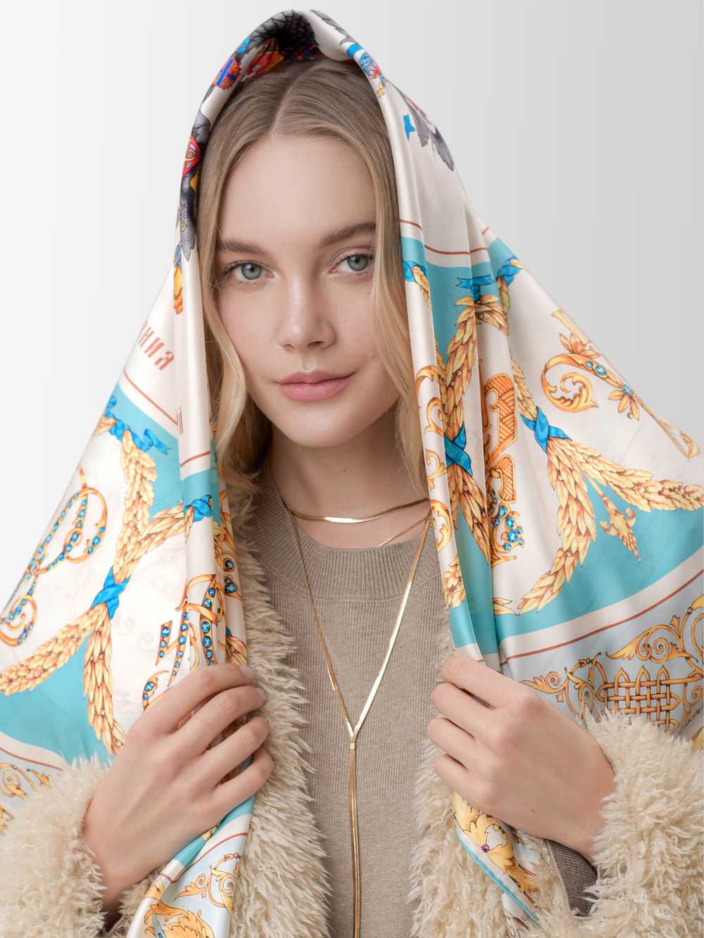 Платок «Императорский дом России» 100% шёлк