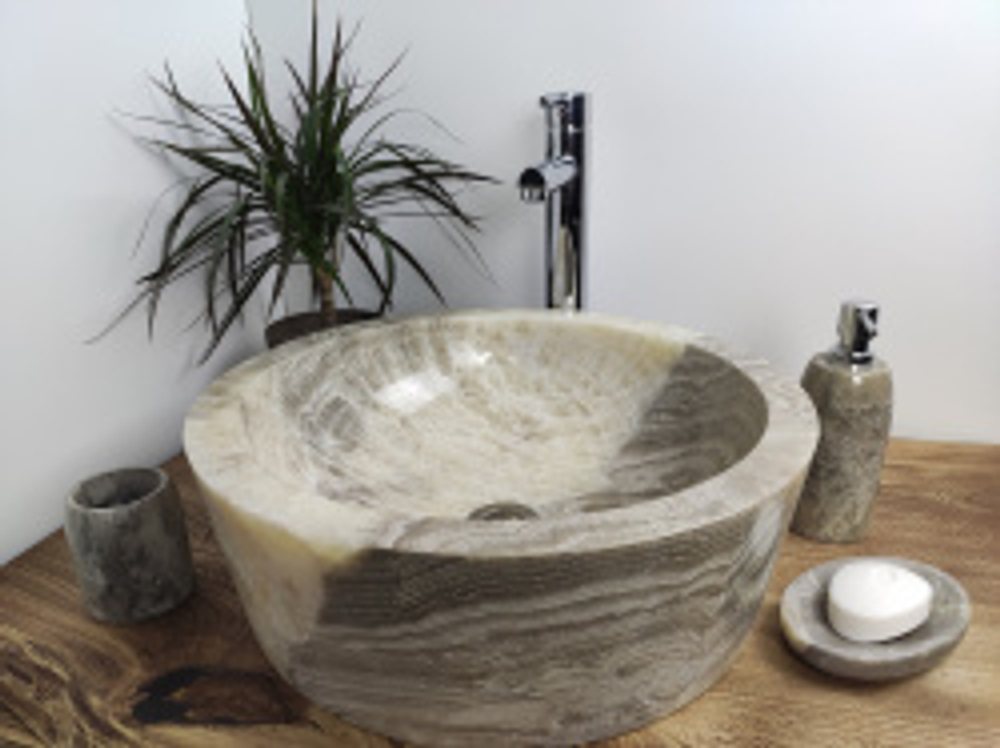 Раковина из оникса Drum Grey Medium DO-60201 45*45*15