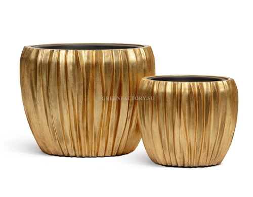 Кашпо TREEZ Effectory - Metal - Чаша Design Wave - Сусальное золото