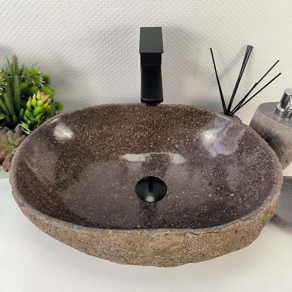Раковина из речного камня RS-65138 49*33*15 0861