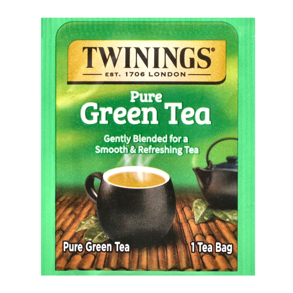 Twinings, Чистый зеленый чай, 50 чайных пакетиков, 100 г (3,53 унции)