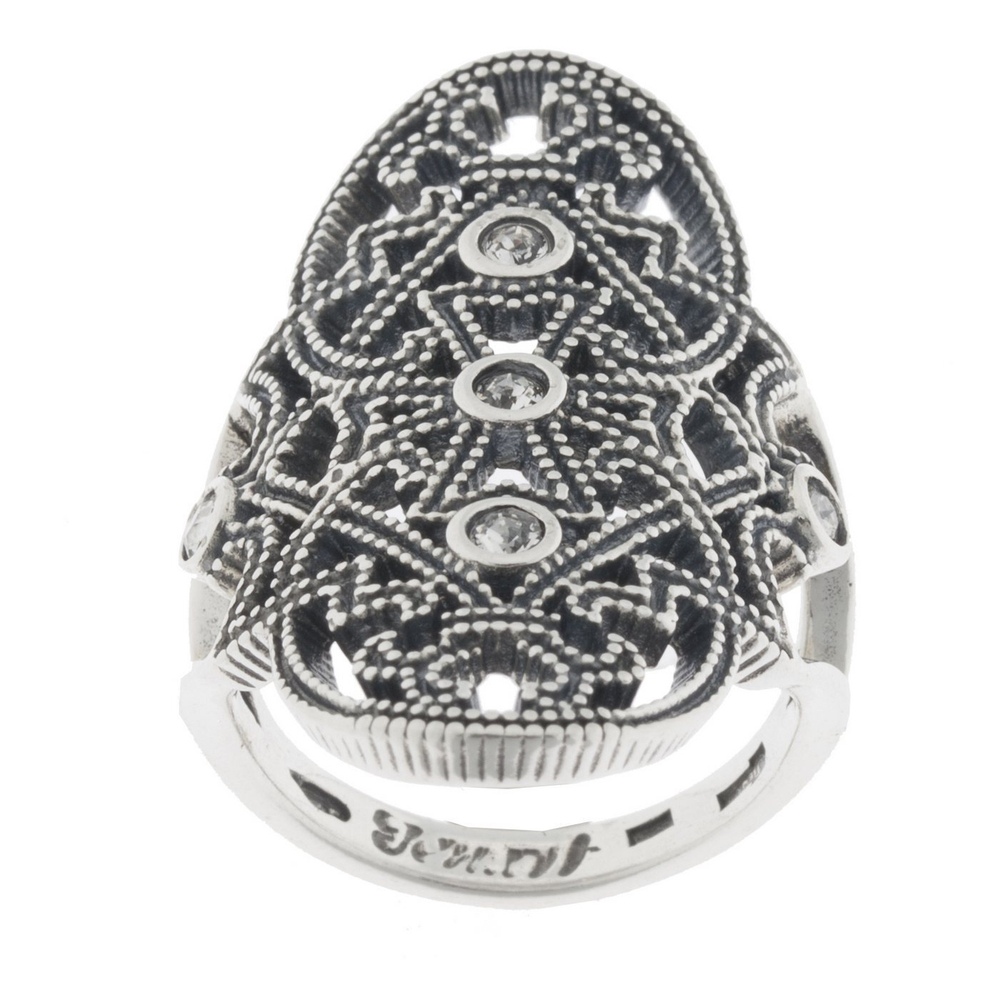 "Рудери" кольцо в серебряном покрытии из коллекции "Antique" от Jenavi