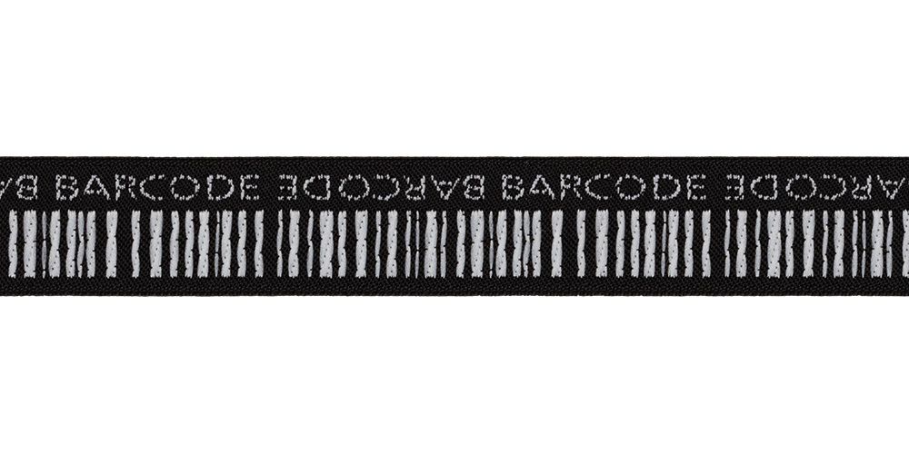 Лента (тесьма) жаккардовая 20.0 мм / 10±0.5 метров, черный/barcode, Gamma TRJ-94 Лента (тесьма) жаккардовая 20.0 мм / 10±0.5 метров, черный/barcode, Gamma TRJ-94