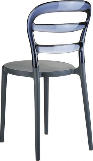 Стул пластиковый Miss Bibi темно-серый, прозрачный