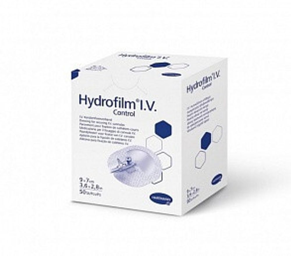 Hydrofilm IV control/Гидрофилм АйВи Контрол - пластырь для фиксации катетеров и канюль