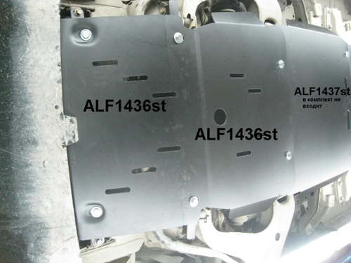Защита ALFeco радиатора и картера двигателя для Mitsubishi Pajero Sport 2000-2004, V-2,5 TD, 2 части (сталь 2 мм) арт.ALF1436st