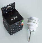 Донный клапан для раковины с болтом (белый) ViEiR