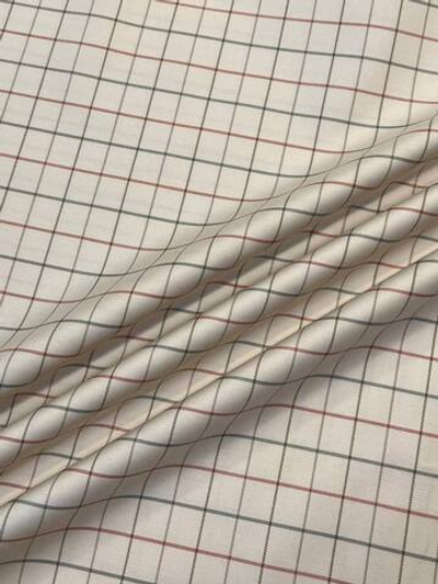Подкладочная ткань хлопок с п/э Loro Piana молочная в разноцветную клетку