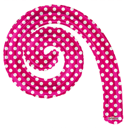 K Спираль PINK в горошек 14"/36см шар фольга. Ж60