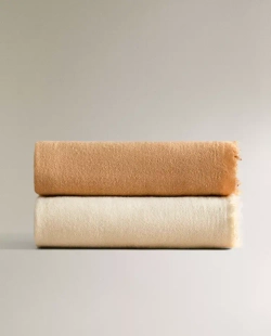 ZARA HOME ШЕРСТЯНОЙ ПЛЕД, КОРИЦА
