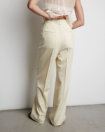 Брюки из шерсти молочный