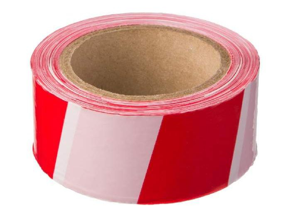 Лента сигнальная/оградительная Бело/Красная 200п.м*50мм
