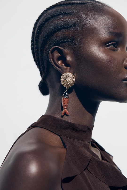 ZARA СЕРЬГИ «РЫБЫ», РАЗНОЦВЕТНЫЙ