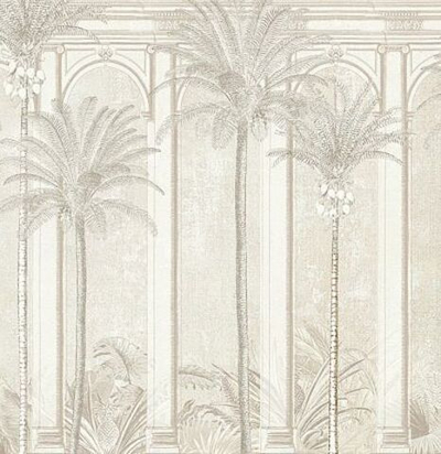 Панно крупные пальмы на сером фоне DGHAV1011