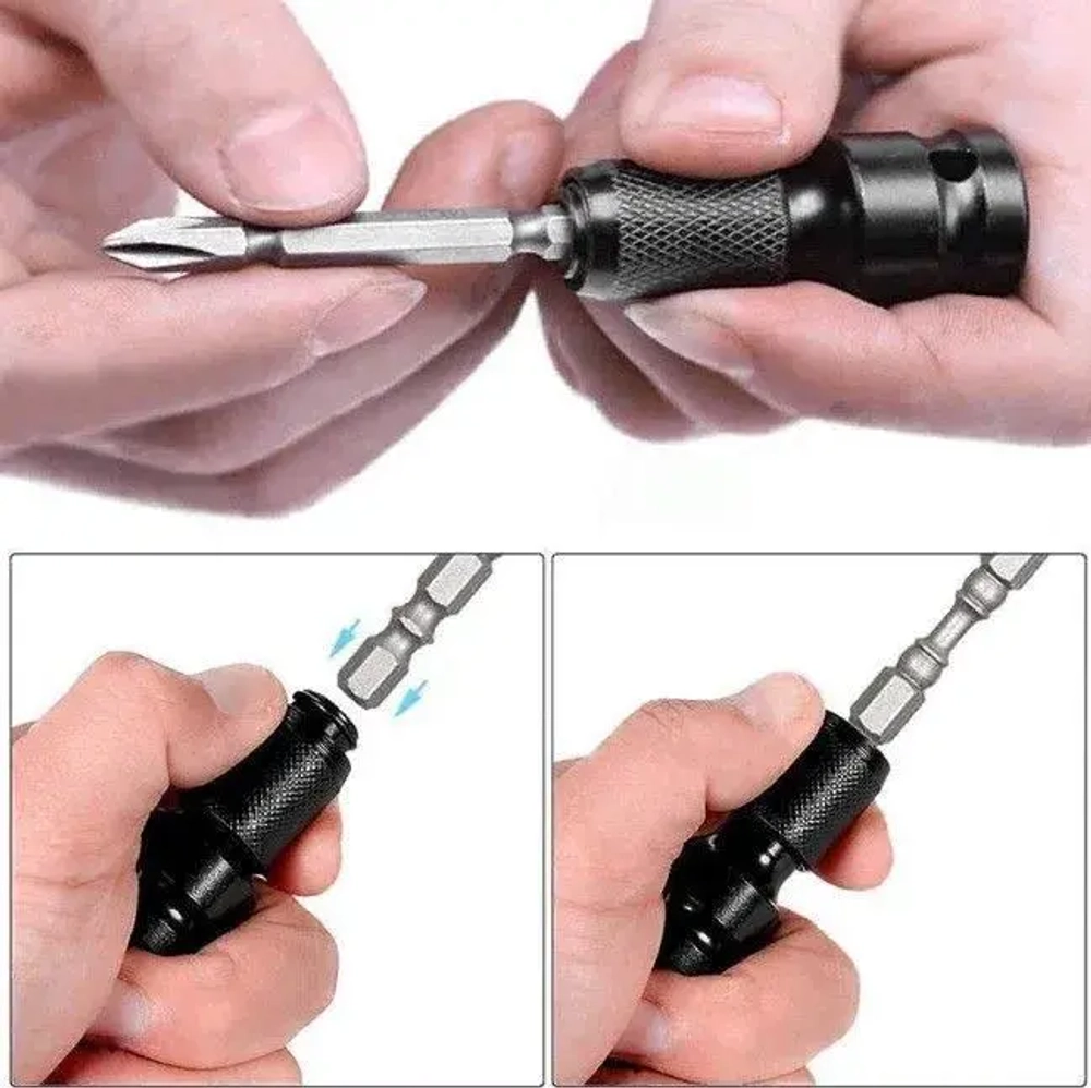 Патрон гайковерта 1/2" адаптер для бит переходник 1/4"