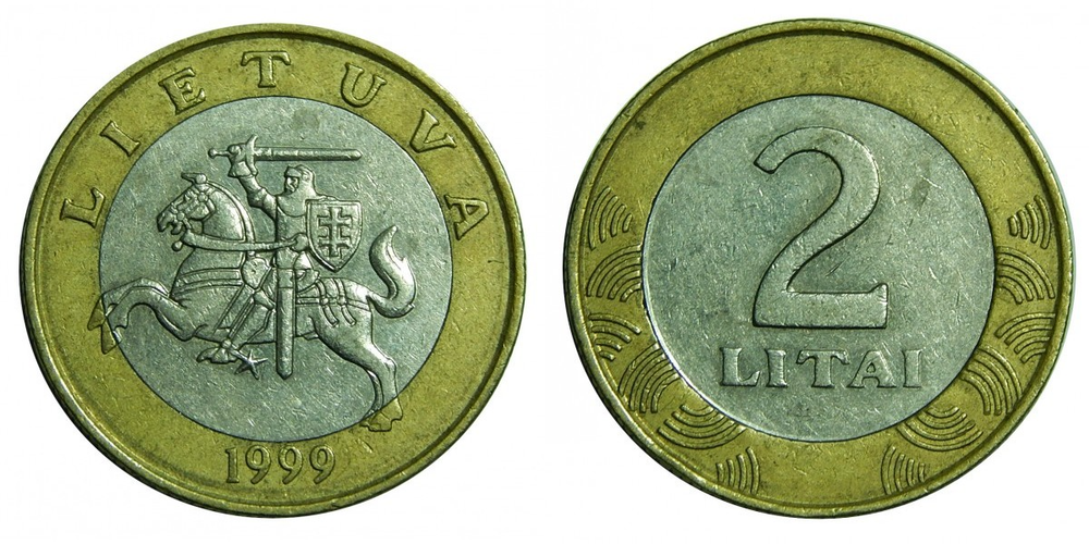 Литва 2 лита, 1998-2014 XF