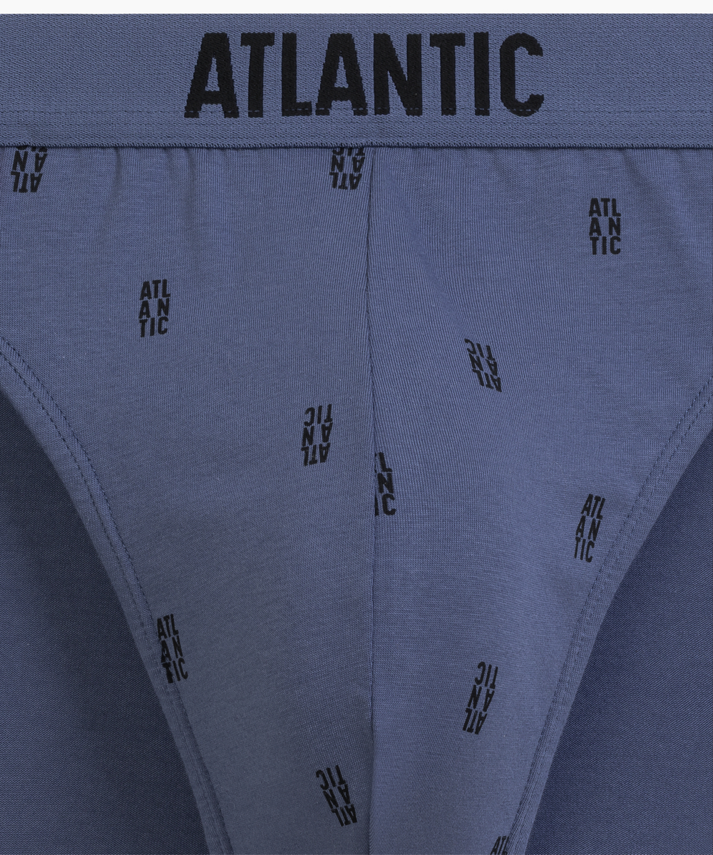 Мужские трусы слипы спорт Atlantic, набор 3 шт., хлопок, деним, темно-синие, темно-серые, 3MP-210